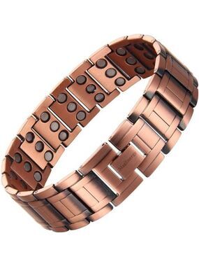 Mens Copper Magnetic Bracelet 3X Strength Adjustable Wristband Jewelry Gift